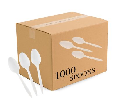 White Plastic Spoons  Large ( Carton 1000 Pieces )